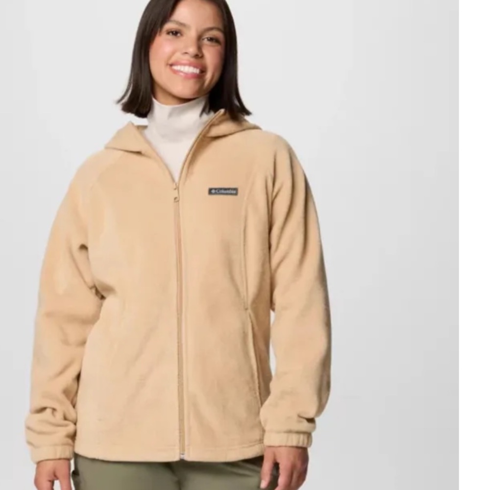 Columbia Women’s Benton Springs Full Zip Beige Fleece Jacket size Small